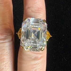 Radiant Gold and Silver Crystal Ring